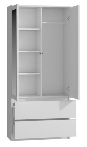 Šatní skříň SS-90 zrcadlo Bílá (12/14)
