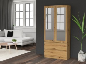 Šatní skříň SS-90 zrcadlo Dub artisan (6/10)