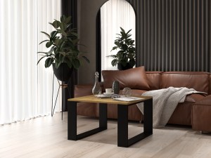 STOLIK KAWOWY ŁAWA LOFT MODERN MINI DĄB ARTISAN CZERŃ (3/9)
