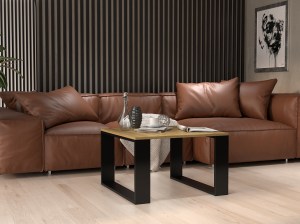 STOLIK KAWOWY ŁAWA LOFT MODERN MINI DĄB ARTISAN CZERŃ (4/9)