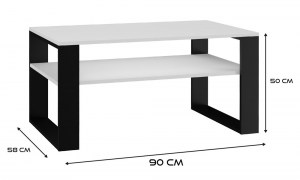 STOLIK KAWOWY ŁAWA MODERN 1P BIEL / CZERŃ (4/6)