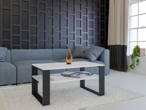 STOLIK KAWOWY ŁAWA MODERN 1P BIEL / CZERŃ (5/6)