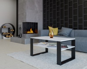 STOLIK KAWOWY ŁAWA MODERN 1P BIEL / CZERŃ (6/6)