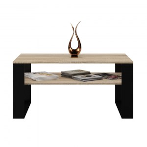 STOLIK KAWOWY ŁAWA MODERN 1P DĄB SONOMA / CZERŃ (3/6)