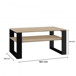 STOLIK KAWOWY ŁAWA MODERN 1P DĄB SONOMA / CZERŃ (6/6)