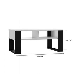 STOLIK KAWOWY ŁAWA MODERN 2P BIEL / CZERŃ (5/5)