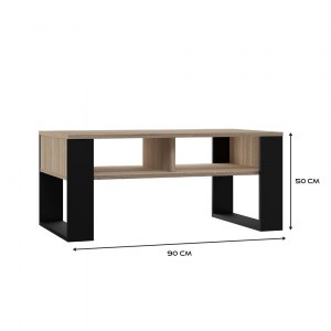 STOLIK KAWOWY ŁAWA MODERN 2P DĄB SONOMA / CZERŃ (4/4)