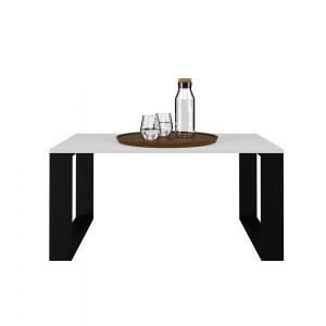 STOLIK KAWOWY ŁAWA SALON LOFT MODERN BIEL - CZERŃ (3/6)
