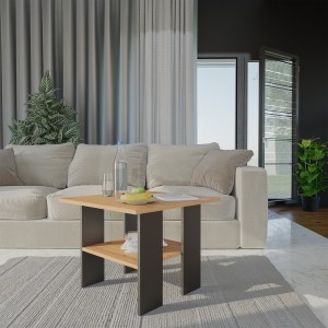 STOLIK KAWOWY ŁAWA SALON MODERNA DĄB ARTISAN CZERŃ (6/18)
