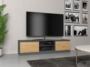 STOLIK RTV 140 - ANTRACYT / DĄB ARTISAN (3/10)