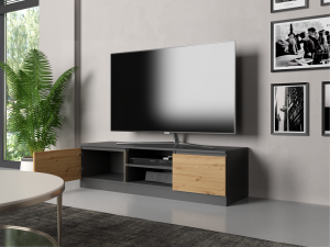 STOLIK RTV 140 - ANTRACYT / DĄB ARTISAN (4/10)