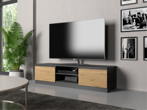 STOLIK RTV 140 - ANTRACYT / DĄB ARTISAN (5/10)