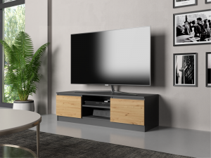STOLIK RTV MALWA 120 - ANTRACYT / DĄB ARTISAN (3/10)