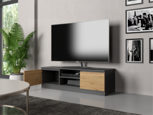 STOLIK RTV MALWA 120 - ANTRACYT / DĄB ARTISAN (4/10)