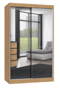 SZAFA IGA 120 Z 2 LUSTRAMI - DĄB ARTISAN