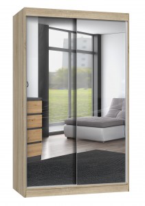 SZAFA IGA 120 Z 2 LUSTRAMI - DĄB SONOMA