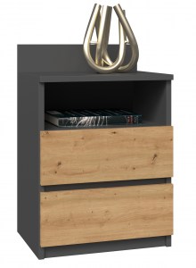 SZAFKA NOCNA MALWA M1 - ANTRACYT / DĄB ARTISAN (3/14)