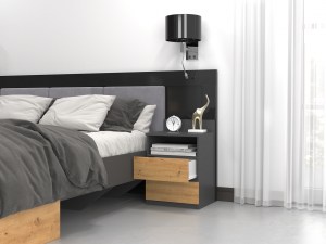 SZAFKA NOCNA MALWA M1 - ANTRACYT / DĄB ARTISAN (5/14)
