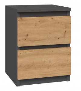 SZAFKA NOCNA MALWA M2 - ANTRACYT / DĄB ARTISAN