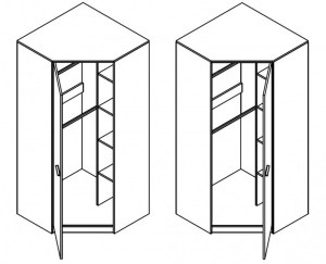 Ilustrační foto - Rohová šatní skříň REST R14 dub craft bílá / šedá (2/2)