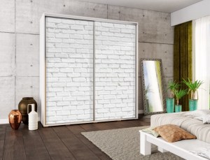 Šatní skříň PENELOPA 205 Bílá cihla