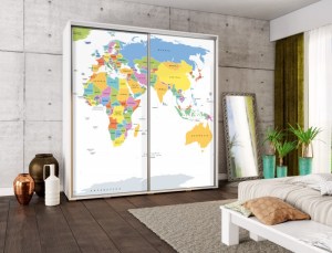 Šatní skříň PENELOPA 205 Mapa světa 2