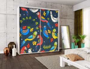 Šatní skříň PENELOPA 205 Papoušci a pávi