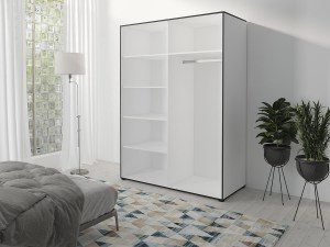 Ilustrační foto - Šatní skříň OSLIN I 180 cm bílá + černá (2/2)