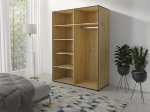 Ilustrační foto - Šatní skříň OSLIN I 180 cm dub artisan + černá (2/2)