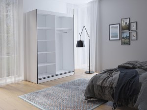 Ilustrační foto - Šatní skříň OSLIN II 120 cm bílá + černá (2/2)