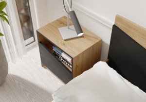 Postel ASTON 145x205 - dub + černá (3/4)