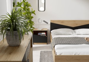 Postel ASTON 165x205 - dub + černá (4/4)
