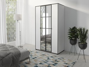 Šatní skříň OSLIN I 120 cm bílá + černá