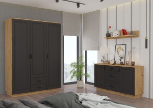 Ilustrační foto - Šatní skříň FLAWIA 180 3D2S (7/8)