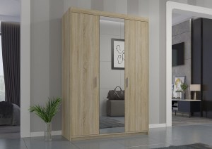 Šatní skříň ELENA 3D Zrcadlo Dub sonoma