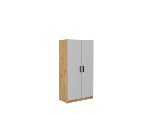 Skříň MALTA 2F věšák Světlešedá + dub artisan (5/6)