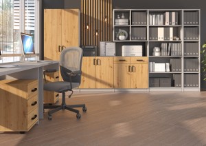 Skříňka dolní MALTA 2F Dub artisan + světlešedá (3/8)