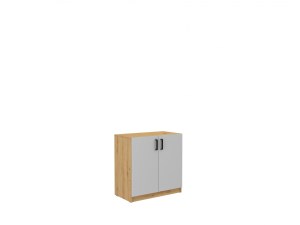 Skříňka dolní MALTA 2F Světlešedá + dub artisan (6/8)