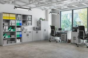 Skříňka dolní MALTA 2F Světlešedá + dub artisan (8/8)