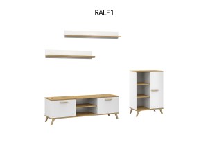 Ilustrační foto - Obývací sestava RALF A Bílá + dub artisan (2/6)