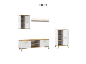 Ilustrační foto - Obývací sestava RALF B Bílá + dub artisan (2/6)
