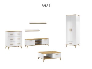 Ilustrační foto - Obývací sestava RALF C Bílá + dub artisan (2/8)