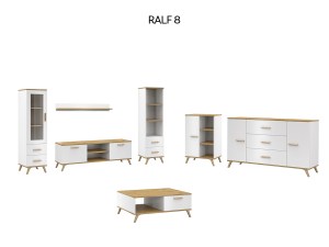 Ilustrační foto - Obývací sestava RALF H Bílá + dub artisan (2/9)
