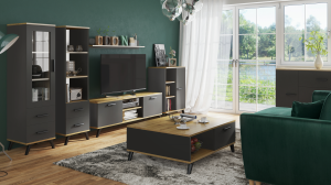 Obývací sestava RALF H Grafit + dub artisan (17/17)