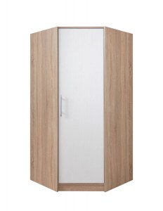 Šatní rohová skříň SMART IV dub sonoma + bílý lux