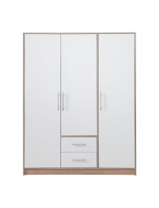 Šatní skříň SMART II 150 bez zrcadla dub sonoma + bílý lux