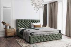 Postel MODEL 02 200x200 olivově zelená - MAGIC VELVET 2295