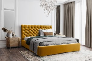 Postel MODEL 03 200x200 hořčicová - MAGIC VELVET 2288