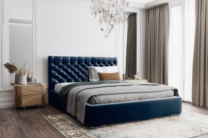 Postel MODEL 03 200x200 modrá - MAGIC VELVET 2216