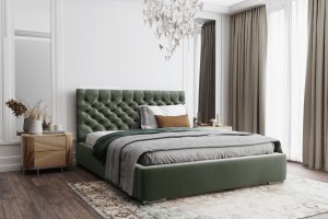 Postel MODEL 03 200x200 olivově zelená - MAGIC VELVET 2295